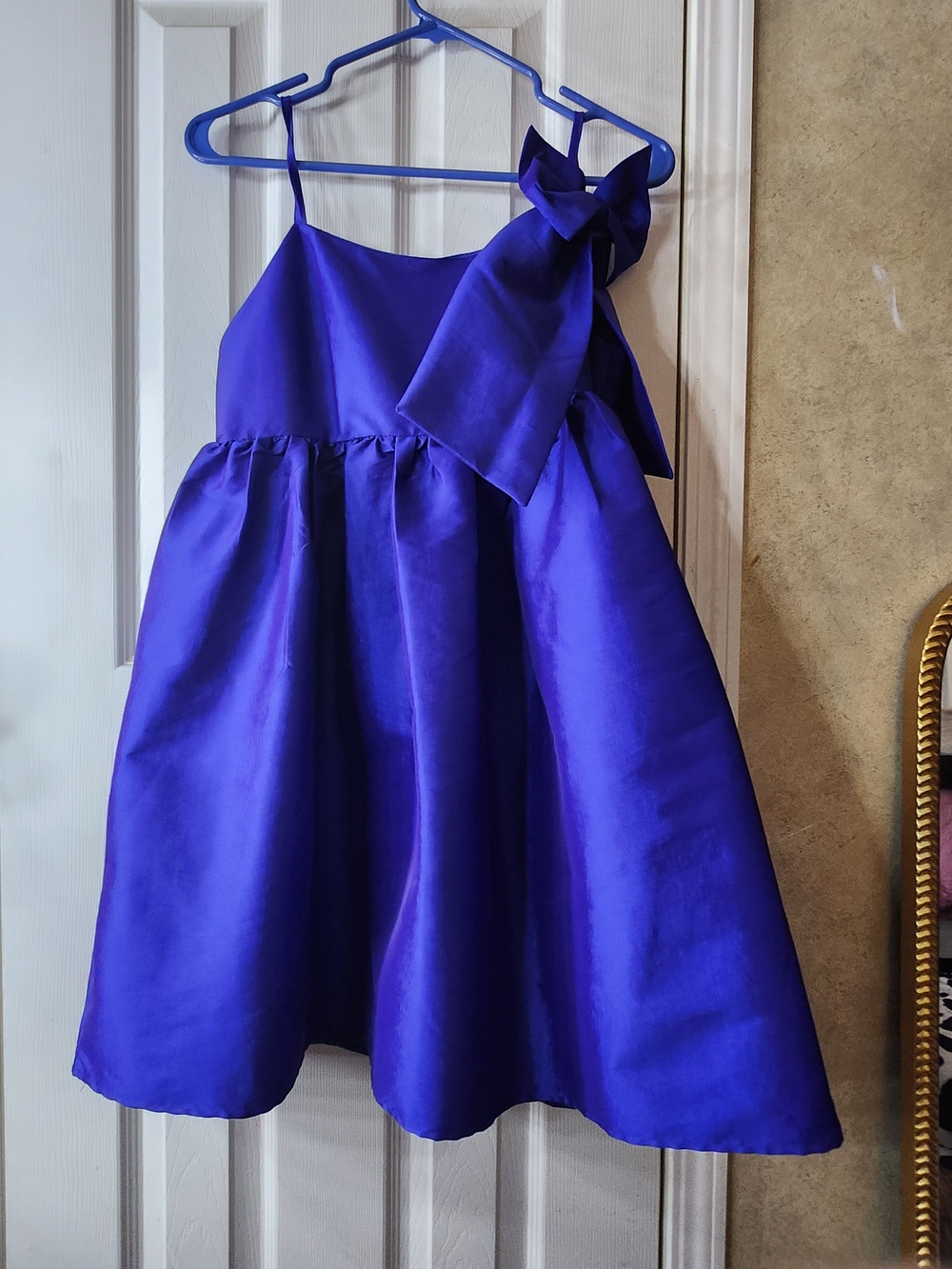 Girls Royal Blue Party Dress with Bow